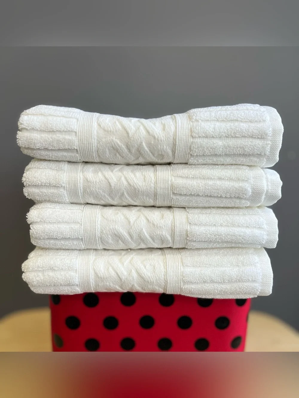 4 Premier Collection White Hand Towels By Dost are NWT